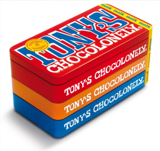 Tony-Chocolonely-stapelblik-zijkant-3-smaken-cadeau-verzenden-pakketzenden