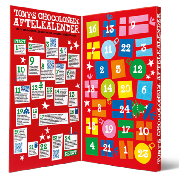 Kerst-adventkalender-pakketzenden.nl-kerst-kerstmis-Tony's-Chocolonely-chocolade-aftelkalender-fantastisch-uniek-cadeau