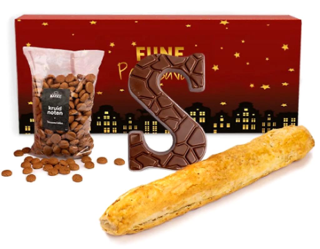 geschenkdoos sinterklaas m-Pakketzenden.nl-sinterklaas-sint-cadeau-pepernoten-banketstaaf-chocoladeletter